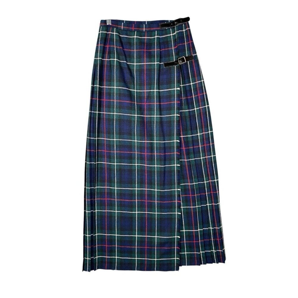 Vintage Mosbrook Mackenzie Tartan Plaid Skirt Women's S? Pleated Wool Wrap Kilt